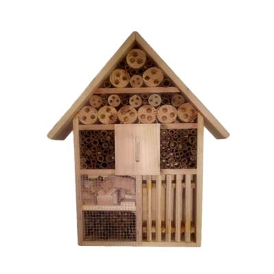 China Sustainable Wooden Bee Hotel Butterfly Cages Insect Habitat Ladybug House for sale