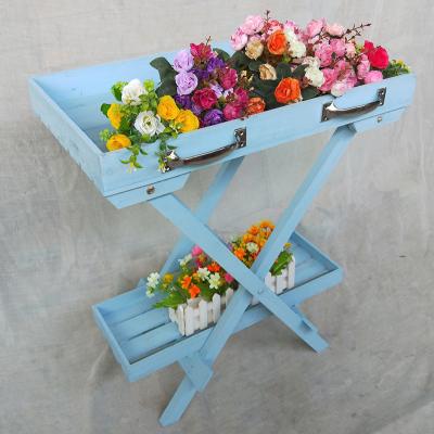 China Sustainable Vintage Make Old Solid Wood Succulent Flower Rack for sale