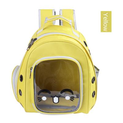 China Viable Colorful Transparent Breathable Design Pet Cat Travel Walking Backpack Carrier Bag for sale