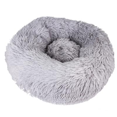 China Breathable Comfortable Plush Donut Around Small Large Size Cat Round Bed For Dogs 60cm 40cm 50cm for sale