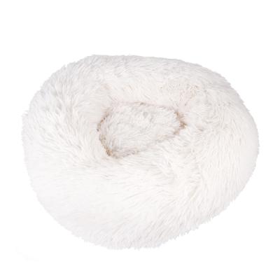 China Winter Soft Breathable Soft Warm Anti-skid Plush Donut Round Dog Bed Cat Round Luxury Pet Bed for sale