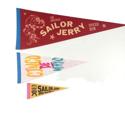 China Healthcare Institutes Custom Hanging Flag Decorative Mini Logo University Sports Custom Felt Pennant Flag for sale