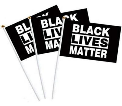 China Hanging Black Lives Matter Hand Flag Supplies 14X21cm, 100 Durable Polyester Black BLM Pride Flag Banner for sale