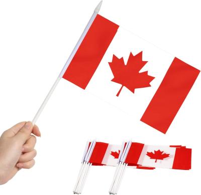 China Canada Hanging Mini Flag 12 pack - small miniature hand held Canadian flags on stick for sale