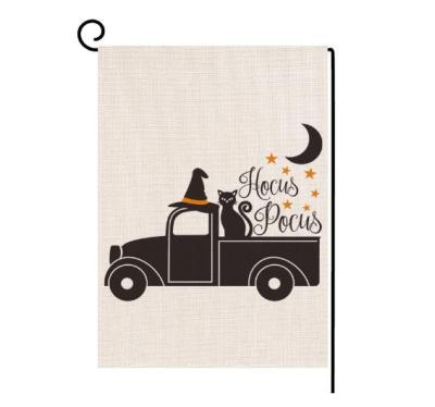 China Halloween Garden Hanging Flag | Abracadabra Truck House Flag | Small Fall Vertical Double Sided Yard Flag for sale