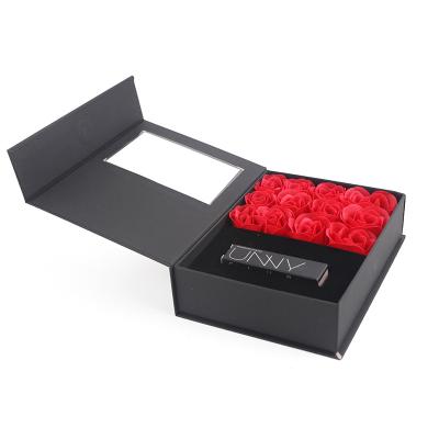 China Handmade Custom design luxury lipstick packaging beautiful rose flower box packaging boxes for sale