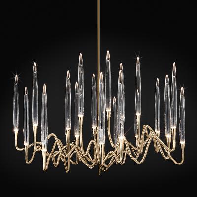 China Modern Modern Ceiling Hanging Lighting Luxury Bubble Tube Gold Chandelier For Villa Project for sale