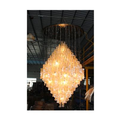 China Zhongshan Modern Luxury Hotel Large Modern Shell Pendant Light Chandelier for sale