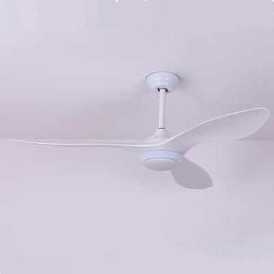 China Hotel/Home/Shop/Bar/Salon/Supermarket High Quality White Three-color PC LED 24W Dimming 3 Blade 220v Ceiling Fan with Light and Remote for sale