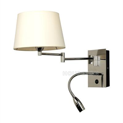 China Modern High Power Folding Swing Arm Hotel Led Reading Wall Lamp For Bedroom for sale