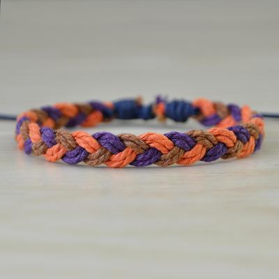 China Ethnic BOHEMIA AEE-013 Pink Cotton Anklet Chain Bracelets Bohemian Braided Cuff Bracelets For Women Men for sale