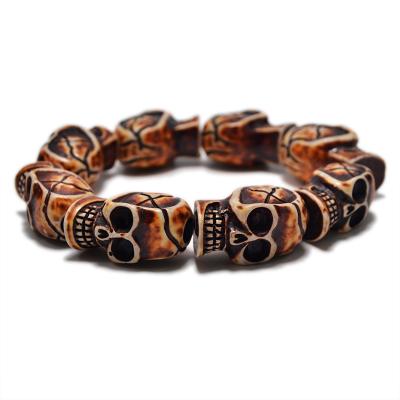 China Halloween Imitation Fresh Style Men's Retro Personality Bracelet Bone Yak Beaded Bracelet FC001 for sale