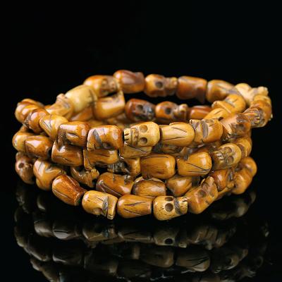 China Wholesale High Quality Handmade Vintage Yak Bone Cutted Beads GZ003,Antique Skull Beads For Bracelet Making,Jewelry Accessories for sale