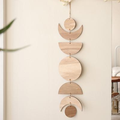 China Chic Moon Garland Decor Hanging Wall Decor Moon Phase Metal Hanging Boho Home Ornaments for sale