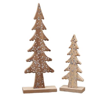 China Traditional Wooden Tree Decorations Christmas Decoration Desktop Ornament for sale