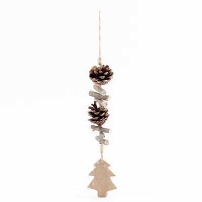 China Traditional Merry Christmas Decoration Supplies Novelty Hanging Wooden Home Christmas Tree Pendant Ornament for sale