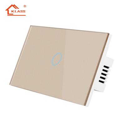 China Wholesale Price Standard Smart Gold Factory Control WIFI Panel Tempered Glass Switch Tempered Glass Switch USA Strip 1to4 Direct Supply for sale