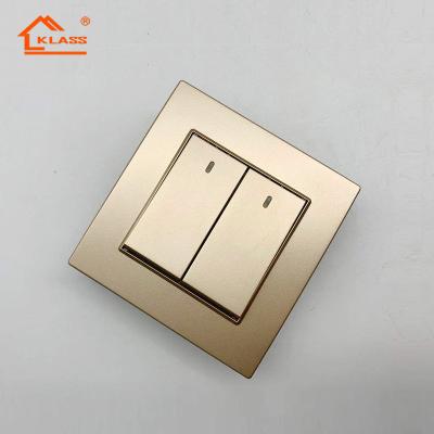 China Widely Used House Top Quality 2 Gang Standard Electric Power Wall Lamp Switch Free Sample for sale