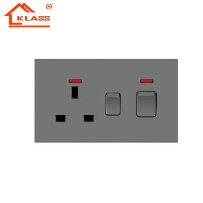 China Household Electric Power 146 Cooker Switch 45A Multi-Purpose Residential/Multi-Purpose Switch with Neon Wall Switch and 13A Socket Outlet for sale