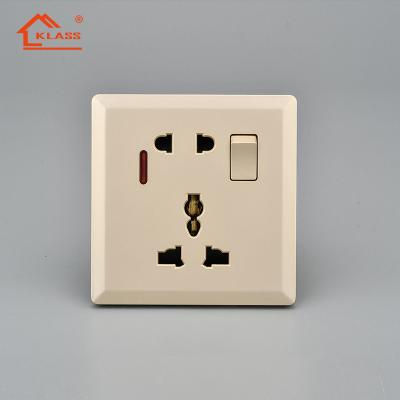 China BS Wholesale Price House 5 Hole 220V 13A Wall Power Outlet Socket Gray White Gold Multifunctional Switches And Socket for sale