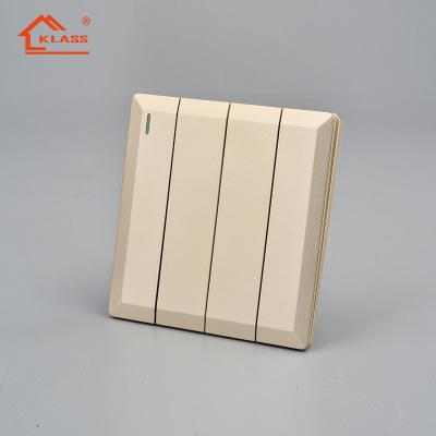 China Wenzhou Color 4 Panel 1 Way 2 Way Big Panel PC Material Socket Sunny Electrical Switch Gold UK Electrical Accessories for sale