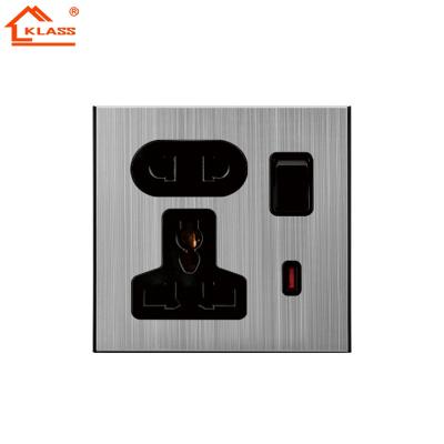 China Factory Good Quality Price Multi Function Socket Switch Residential Cheap Electrical Stainless Pin 1gang 5 / Multipurpose Socket With Light And Wall Switch for sale