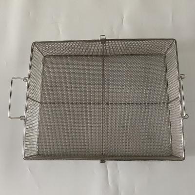 China Viable Stainless Steel Mesh Net Strainer Basket With A Rim Resting Feet And Handles large for sale