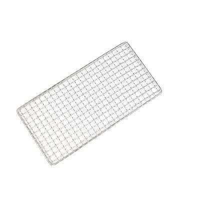 China BBQ Grill Mesh Stainless Steel Mesh Barbed Wire Camping BBQ Easily Cleaned Outdoor Picnic (25*40cm) for sale