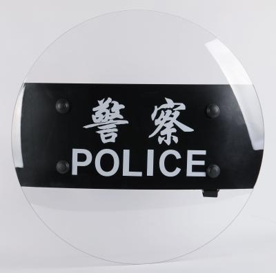 China PC-Schutz Runder Polycarbonat-Schild Hochfestigkeit Polizeischild angepasst zu verkaufen