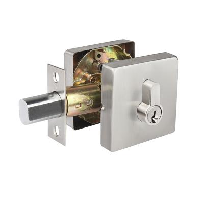 China (304/201) Stainless Steel/Iron Zinc Alloy/Brass High Security Door Deadbolt Lock Round Single Deadbolt Lock For Wooden Door for sale