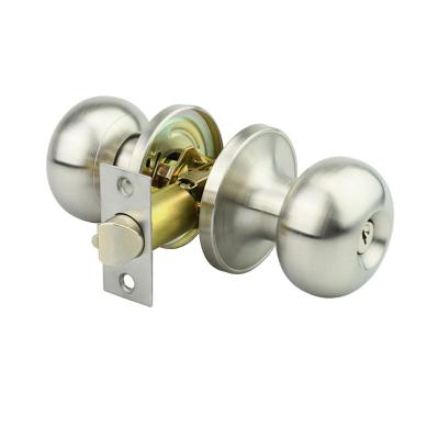 China (304/201) hot selling stainless steel/iron/brass washroom cylinder double sided door knob round ball door lock for sale