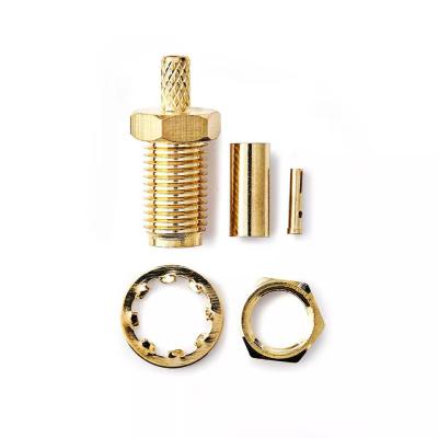 China Brass Yonghao hot sale sma female crimp rf connector with full thread for sale