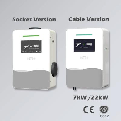 China AC 7Kw Ev Wall Charger Box 32A Home Ev Charging Station Level 2 AC Charger 7Kw Electric Vehicle 7