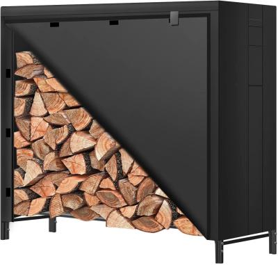 China Country Firewood Rack with Cover for Outdoor and Indoor Use Heavy Duty Firewood Storage Log Rack 4ft for Fireplace Fits on Porches for sale