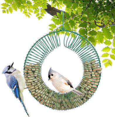 China Country Peanut Garland Bird Hanging Feeder for Green Squirrel Outdoor Feeder Circle Circle Durable Solid Steel Bird Cage Feeder 1 Pack for sale