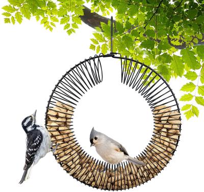 China Outdoor Decoration Peanut Garland Bird Hanging Feeder for Squirrel Outdoor Waterproof Circle Circle Bird Cage Durable Solid Steel Feeder 1 Pack for sale