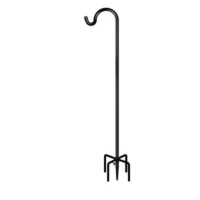 China The 48 inch Adjustable Shepherd's Country Hook with Heavy Duty Outdoor Garden Hanging. thick 5 1/2 forks stake black 1 pack for sale