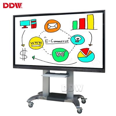 China Hot 65 Inch China LED Backlight Interactive Whiteboard With Projector 20 Points Touch Capacitive Interactive Whiteboard Movable Stand for sale