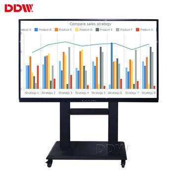 China Customized Multifunctional 70 Inch Portable LED Backlight Interactive Whiteboard Panel LG 700 Nits Standing Interactive Whiteboard With for sale