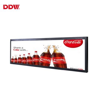 China Customized 36.6 inch indoor lcd advertising screen shelf supermarket high brightness 16:4 android stretched display for shop store detail for sale