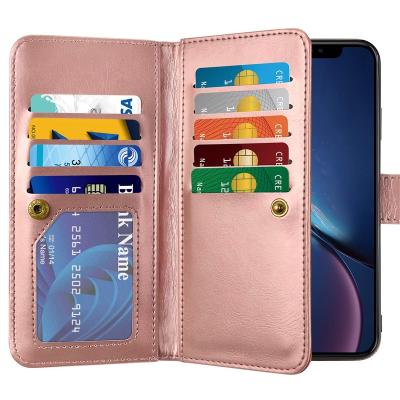 China 9 Card Slots Design Wallet Cover For Huawei P30 P Smart plus pro Lite 2019 2017 Mini Smart Case Flip Magnetic Phone Book Leather Pockets for sale