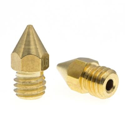 China 10pcs Computer MK7 MK8 Nozzle 0.6mm 3D Printers Components Extruder 0.8mm Copper Threaded 1.75mm M6 Filament Head Nozzles Brass Part for sale