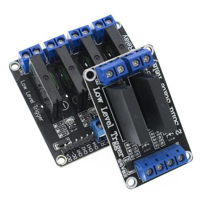 China Computer Low Level 5V 1 2 4 8 Channel SSR Solid State Relay Module G3MB-202P 240V 2A Output with Resistive Fuse for Arduino for sale