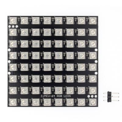 China 10pcs Indoor WS2812 LED 5050 RGB 8x8 64 LED Matrix 64 Bit 5050 Full Color Integrated RGB LED Drive Lights for sale