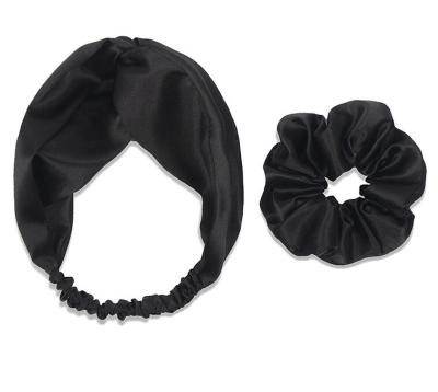 China Camping Women's Criss Cross Silk Satin Headbands Elastic Twisted Head Wrap for sale