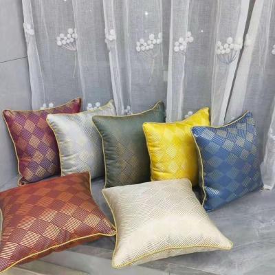 China 2021 Luxury Morden Success Gold Green Patchwork Gold Pattern Room Pillow Embroidery Cushion Gold for sale