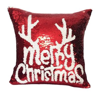 China Creative Massage Festival Merry Christmas Sequin Snowflake Cushion Cover Pillow Cover Sheet for Home Chair Sofa Decorative Pillows for sale