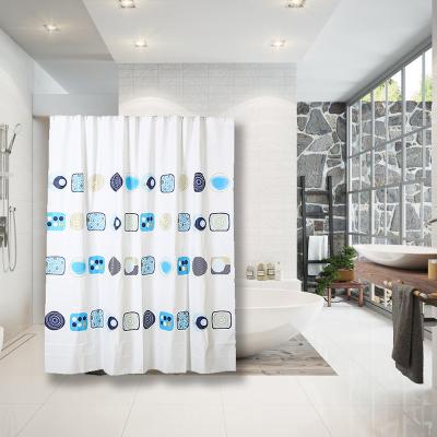 China Sustainable Style Custom Print , Waterproof And Corrosion Resistant Nordic Shower Curtain With Pull Ring for sale