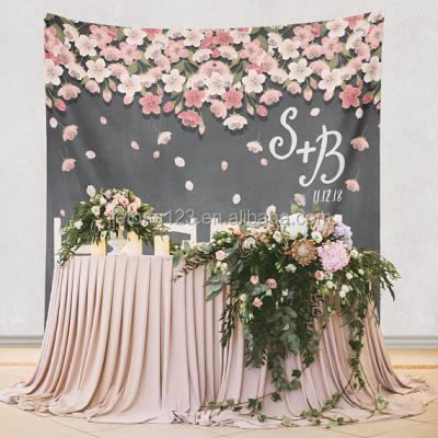 China Sustainable Flower Backdrop Decoration Paper Flower Wedding Engagement Decorations Shower Curtain for sale