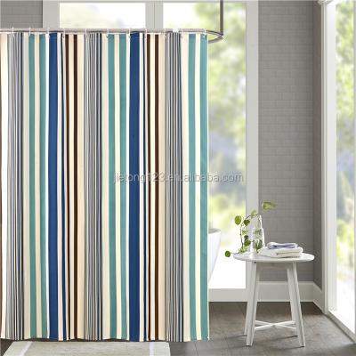 China Beautiful Durable Water Repellent Fabric Shower Curtain Polyester Moisture Proof Shower Curtain for sale